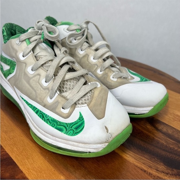Nike Air Lebron Green White Lace up Athletic Shoes Size 6.5 Y - Picture 7 of 11